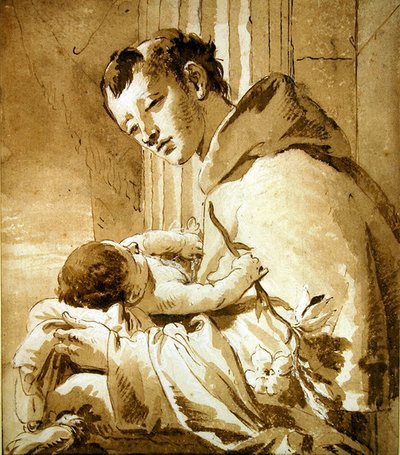 St. Antonius hält das Christkind von Giovanni Battista Tiepolo