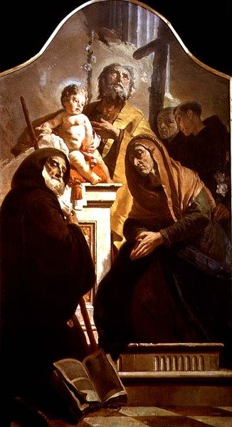 St. Joseph med Kristusbarnet och de heliga, ca 1730-35 (olja på duk) av Giovanni Battista Tiepolo