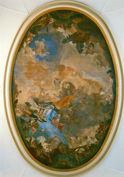 Jungfru Marias kröning. Freskomålning (fresco) av Giovanni Battista (1696-1770) Tiepolo