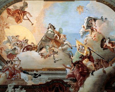 Allegori skapad för äktenskapet mellan Lodovico Rezzonico och den adliga venetianska Faustina Savorgnan 1758, av Giambattista Tiepolo (1696-1770), fresk, Ca 