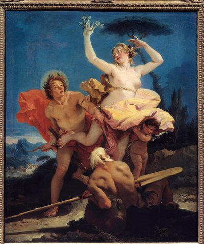 Apollo och Daphne Målning av Giovanni Tiepolo (1696-1770) 1700-talets sön. 0,96x0,79 m av Giovanni Battista Tiepolo