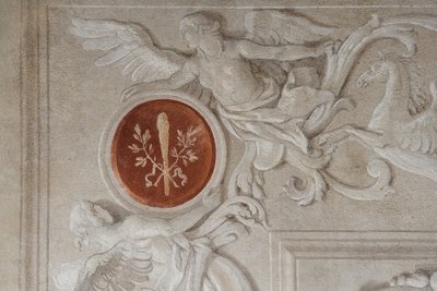 Detalj av fresk, från Aeneidens rum i Palazzina av Giovanni Battista Tiepolo