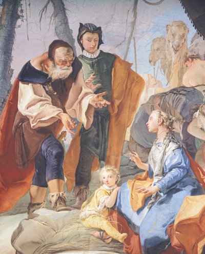 Fresker i galleriet av ärkebiskopens palats i Udine av Giambattista Tiepolo (1696-1770), detalj av Giovanni Battista Tiepolo