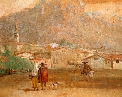 Landskap med Amor av Giovanni Battista Tiepolo