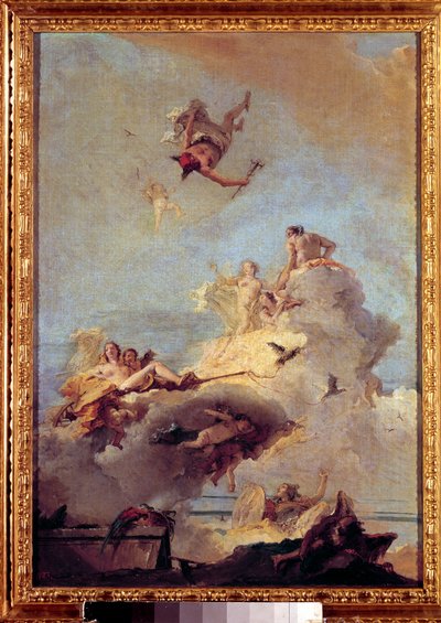Olympusmålningen av Giovanni Battista (Giambattista) Tiepolo (1696-1770) 1700-talets Madrid, Pradomuseet. av Giovanni Battista Tiepolo