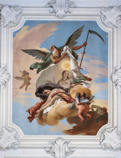 Tidsjakt avundsjuka och upptäck sanningen, av Giovanni Battista Tiepolo (1696-1770), fresk, Villa Loschi-Zileri, Biron, Monteviale, Italien av Giovanni Battista Tiepolo