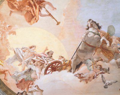 Bröllopsallegori av Giambattista Tiepolo (1696-1770), fresk, detalj, Tak i bröllopsallegorirummet, Ca 