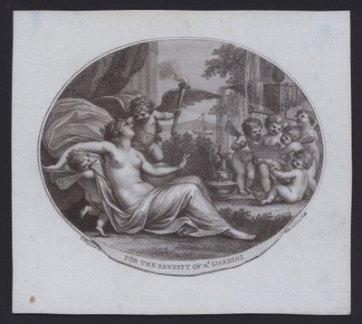 Förmånsbiljett för den italienske violinisten, kompositören och operaimpresariot Felice de Giardini av Giovanni Battista (after) Cipriani