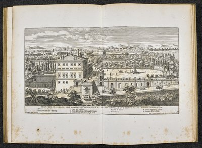 "Perspektiv av förträfflighetens trädgård Signor Duca Mattei vid Navicella på Monte Celio, Rom" av Giovanni Battista (after) Falda