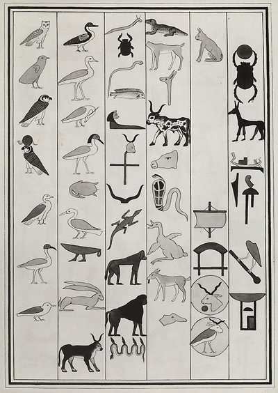 Ritningar av dekorationerna inifrån farao Psammetic I:s grav, reproducerade 1817 av Giovanni Battista Belzoni, inrymt i British Museum, London av Giovanni Battista Belzoni