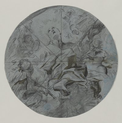 Apotheosis of a Saint recto, andra hälften av 1600-talet. av Giovanni Battista Benaschi
