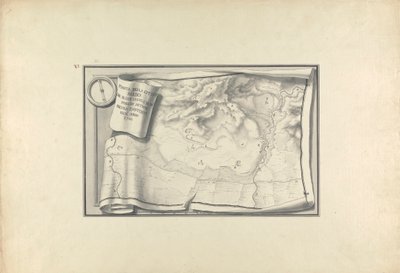 Plan över ruinerna vid Sardis med skådespelare av gamla byggnader som fortfarande existerade 1750 av Giovanni Battista Borra