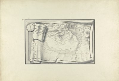 Plan över ruinerna vid Sardis med rester av gamla byggnader som fortfarande existerade 1750, ca 1750 (penna och bläck med tvätt över grafit på papper) av Giovanni Battista Borra