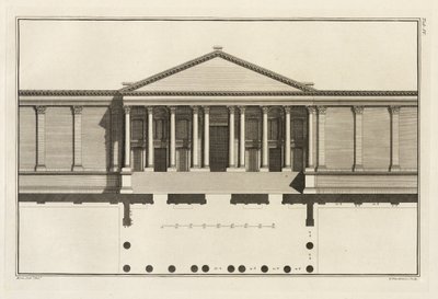 Upprätt av den stora ingången till templets gård, 1753 av Giovanni Battista Borra