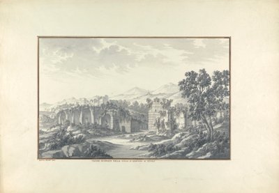 Utsikt över de förstörda baden vid Hadrianus villa i Tivoli av Giovanni Battista Borra