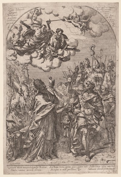 Attila vid Roms portar av Giovanni Battista Bracelli, after Alessandro Algardi