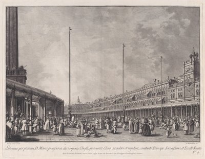 Tallrik 9: Procession på Corpus Christi-dagen på Piazza San Marco, från 