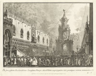 Dogen deltar i Fat Thursday Festival på Piazzetta av Giovanni Battista Brustolon after Canaletto