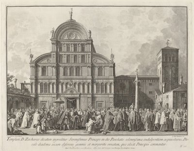 Dogens besök i San Zaccaria på påskdagen av Giovanni Battista Brustolon after Canaletto