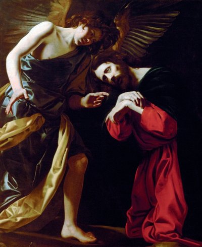 "Kristus på Oljeberget" (Kristus på Oljeberget) Målning av Giovanni Battista Caracciolo (1578-1635) ca 1615 - Olja på duk Dim 148x124 cm Konsthistoriskt museum, Wien av Giovanni Battista Caracciolo