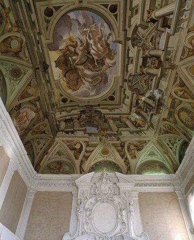 Phaetons fall (Phaethon) (1625) - Fresk i trompe l