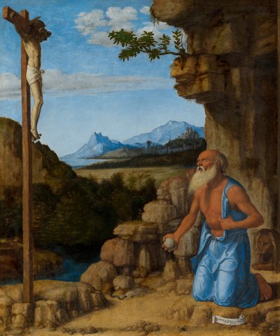 Saint Hieronymus i vildmarken, ca. 15001505. av Giovanni Battista Cima da Conegliano