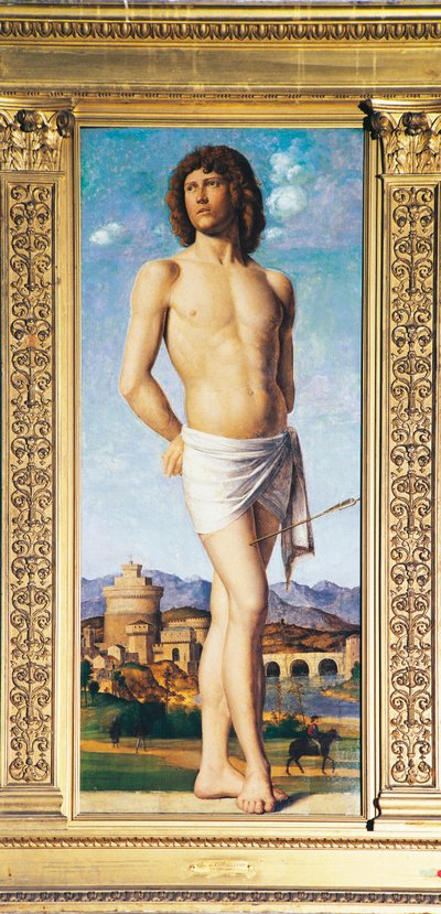 St Sebastian, ca 1502 (olja på panel) av Giovanni Battista Cima da Conegliano