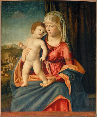 Jungfru och barn... av Giovanni Battista Cima da Conegliano