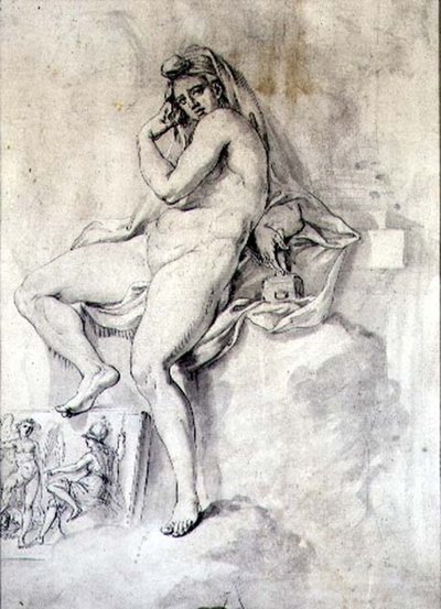 Female Personification of Sculpture, c.1770 (penna och bläck på papper) av Giovanni Battista Cipriani