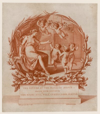Inbjudan till middag på Mansion House, London, den 28 mars 1796 (gravyr) av Giovanni Battista Cipriani