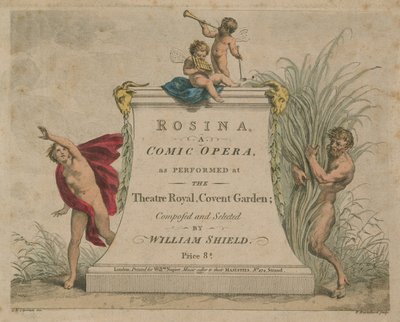 Rosina, en komisk opera som den spelades på Theatre Royal, Covent Garden. av Giovanni Battista Cipriani