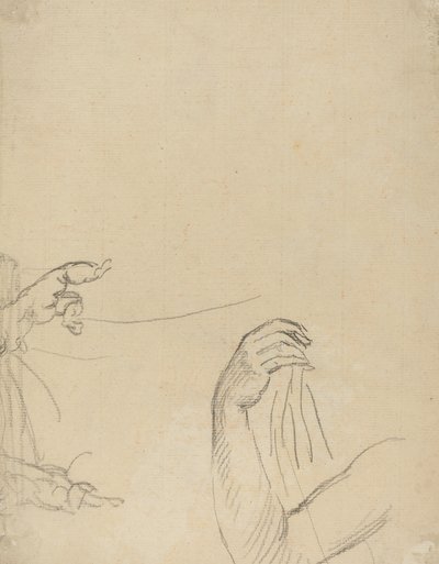 Studie av två putti och en draperad arm [verso] av Giovanni Battista Cipriani