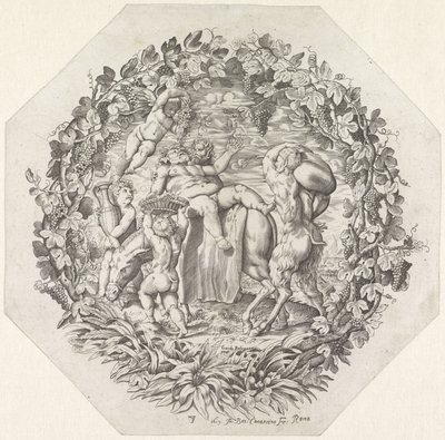 Bacchanal träffade den berusade Silenus av Giovanni Battista Costantini