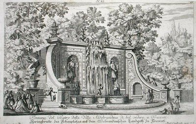 Teaterfontän vid Villa Aldobrandina, Frascati, ca 1675, från 