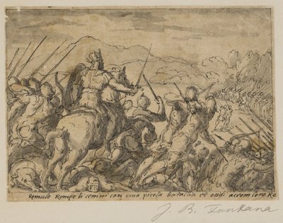 Acron attackerar Romulus av Giovanni Battista Fontana