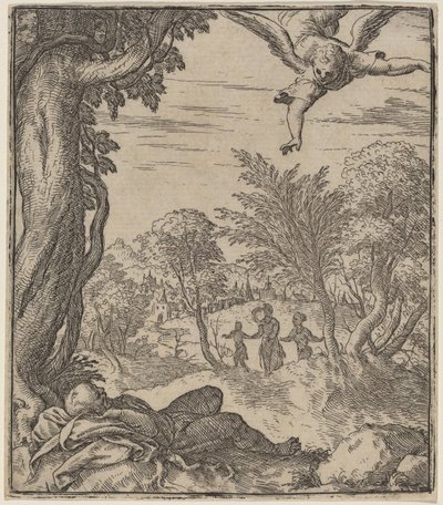 Ängeln som visar sig för Josef av Giovanni Battista Fontana