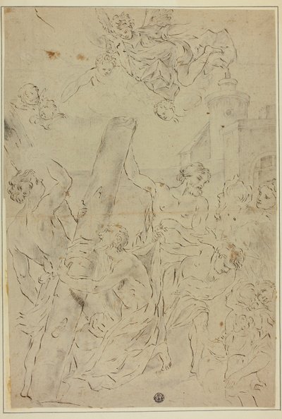 Sankt Andreas tillber korset av Giovanni Battista Gaulli