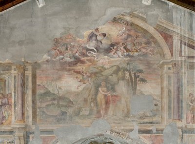 Maria Magdalena i öknen, detalj av 3496121 (fresk) av Giovanni Battista Guerinoni