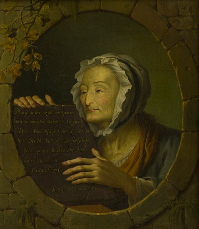 Porträtt av Mary Yates (1649-1776) (olja på duk) av Giovanni Battista Innocenzo Colombo