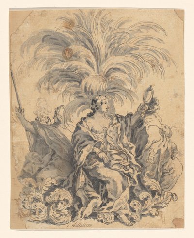 Konfektgrupp med tro, klokhet och trofasthet (?) av Giovanni Battista Lenardi