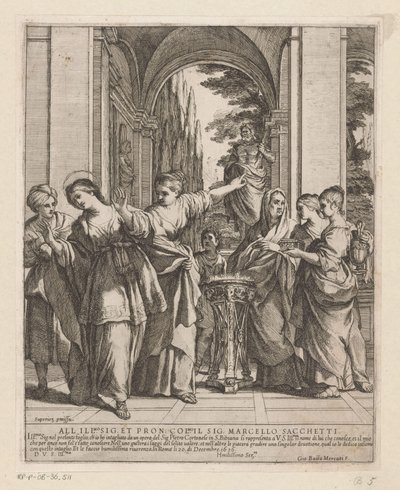 Saint Viviane vägrar att offra till de hedniska gudarna av Giovanni Battista Mercati