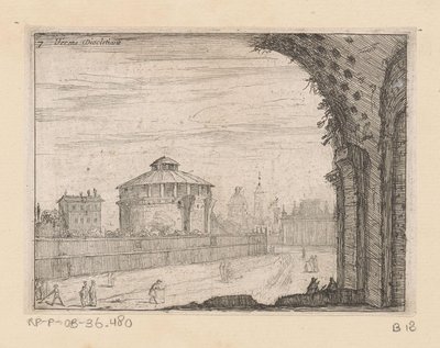 Rester av Diocletianus bad i Rom Terma Diocletiane (titel på objekt) Utsikt över Rom (serietitel) Alcune vedute et prospettive di luoghi dishabitati di Roma (serietitel) av Giovanni Battista Mercati