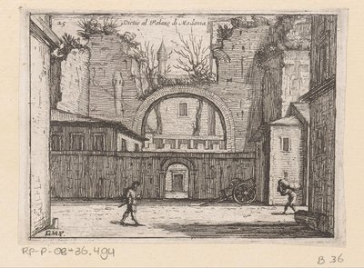 Ruiner i Rom Dictio al Palazzo di Madama (titel på objekt) Gezichten op Rome (serietitel) Några vyer och perspektiv på obebodda platser i Rom (serietitel) av Giovanni Battista Mercati
