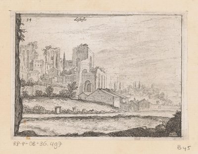 Ruïnes av Palazzo Maggiore te Rom Listesso (titel på objekt) Gezichten op Rome (serietitel) Några vyer och perspektiv på obebodda platser i Rom (serietitel) av Giovanni Battista Mercati