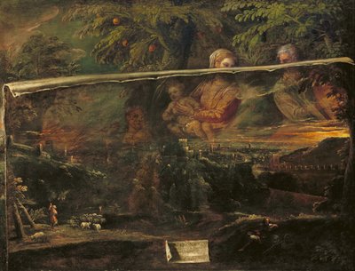En syn av den heliga familjen i närheten av Verona, 1581 av Giovanni Battista Moroni