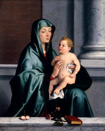 Madonna och barn av Giovanni Battista Moroni (cirka 1525-1578) av Giovanni Battista Moroni
