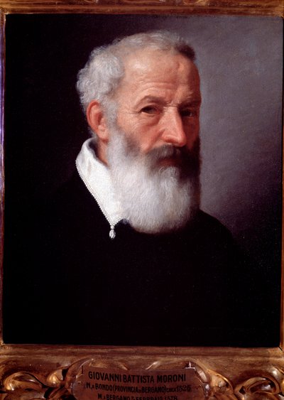 Porträtt av en gammal man - olja på duk av Giovanni Battista Moroni