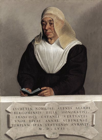 Abbedissan Lucrezia Vertova Agliardi, ca 1557 (olja på duk) av Giovanni Battista Moroni