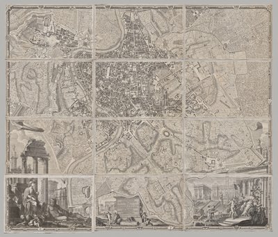 Ny plan för Rom som presenterades av Giambattista Nolli under året MDCCXLVII, känd som La Pianta Grande di Roma av Giovanni Battista Nolli