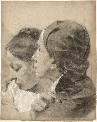 En ung man som omfamnar en flicka av Giovanni Battista Piazzetta